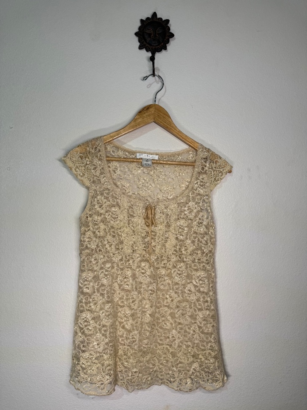 Vintage WHBM Sheer Lace Shirt